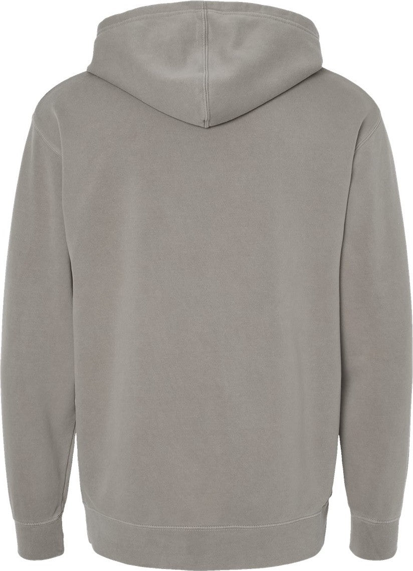 Rear View of Pigment Cement Midweight Pigment-Dyed Hooded Sweatshirt - PRM4500