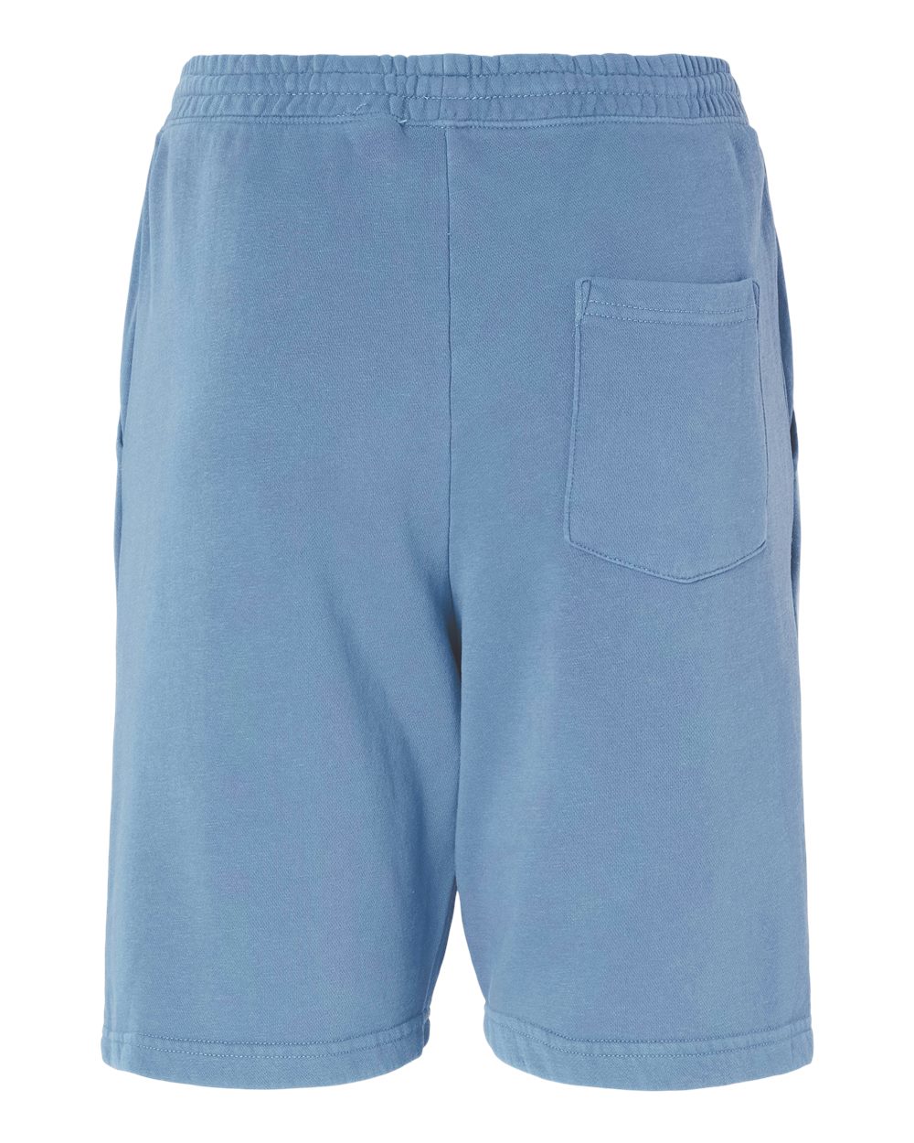 Rear View of Pigment Light Blue Pigment-Dyed Fleece Shorts - PRM50STPD