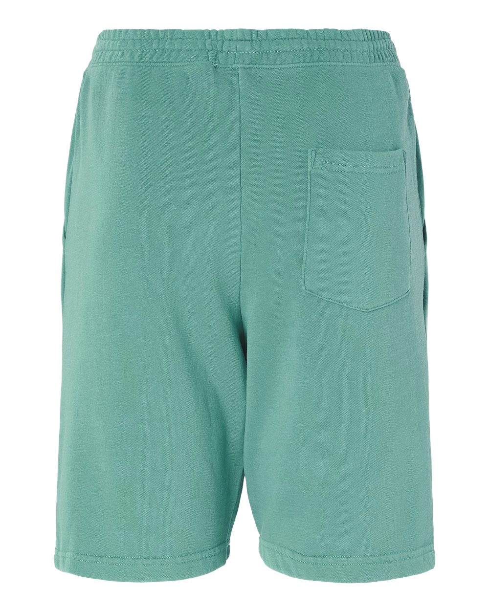Rear View of Pigment Mint Pigment-Dyed Fleece Shorts - PRM50STPD