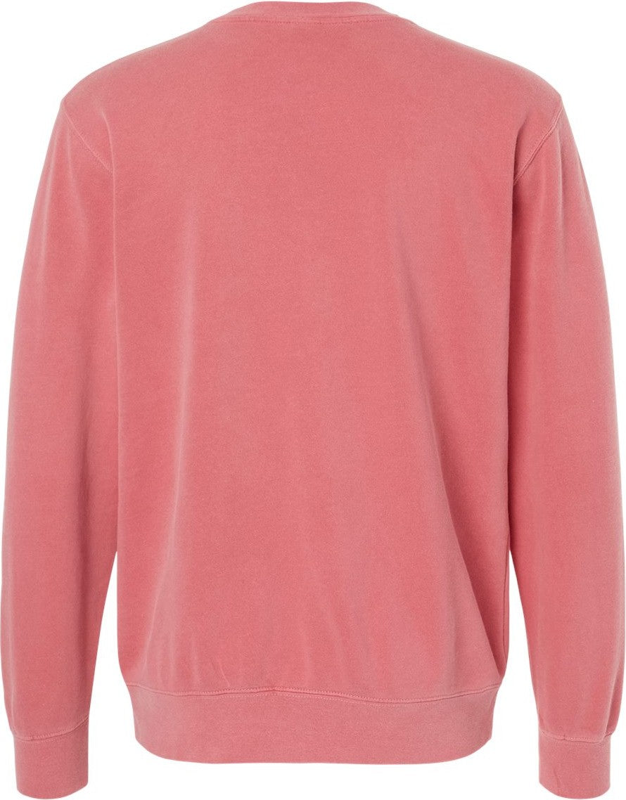 Rear View of Pigment Pink Midweight Pigment-Dyed Crewneck Sweatshirt - PRM3500
