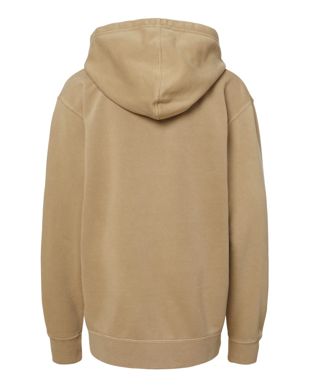 Rear View of Pigment Sandstone Youth Midweight Pigment-Dyed Hooded Sweatshirt - PRM1500Y
