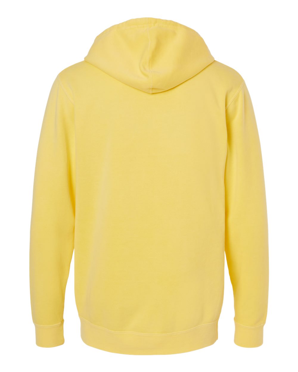 Rear View of Pigment Yellow Midweight Pigment-Dyed Hooded Sweatshirt - PRM4500
