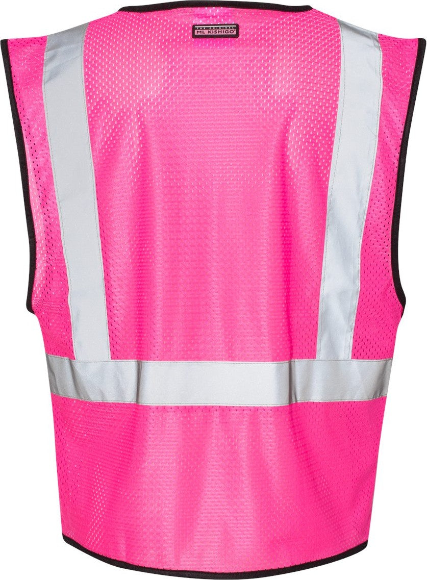 Rear View of Pink - B126 EV Series® Enhanced Visibility Non-ANSI Vest - B120-131