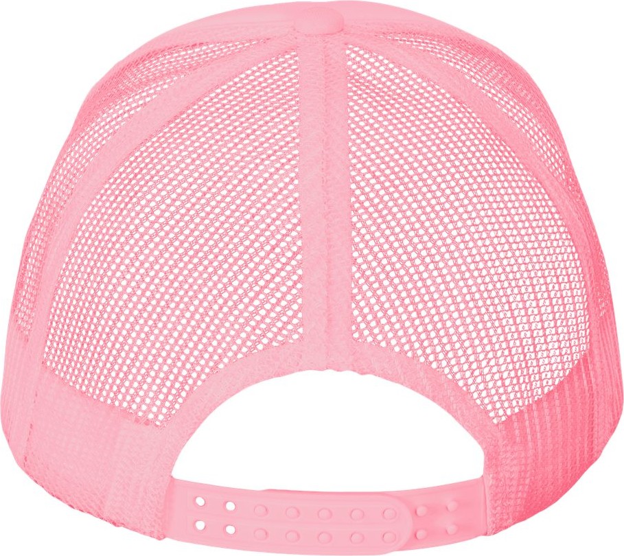 Front View of Pink Foam Mesh-Back Trucker Cap - VC700