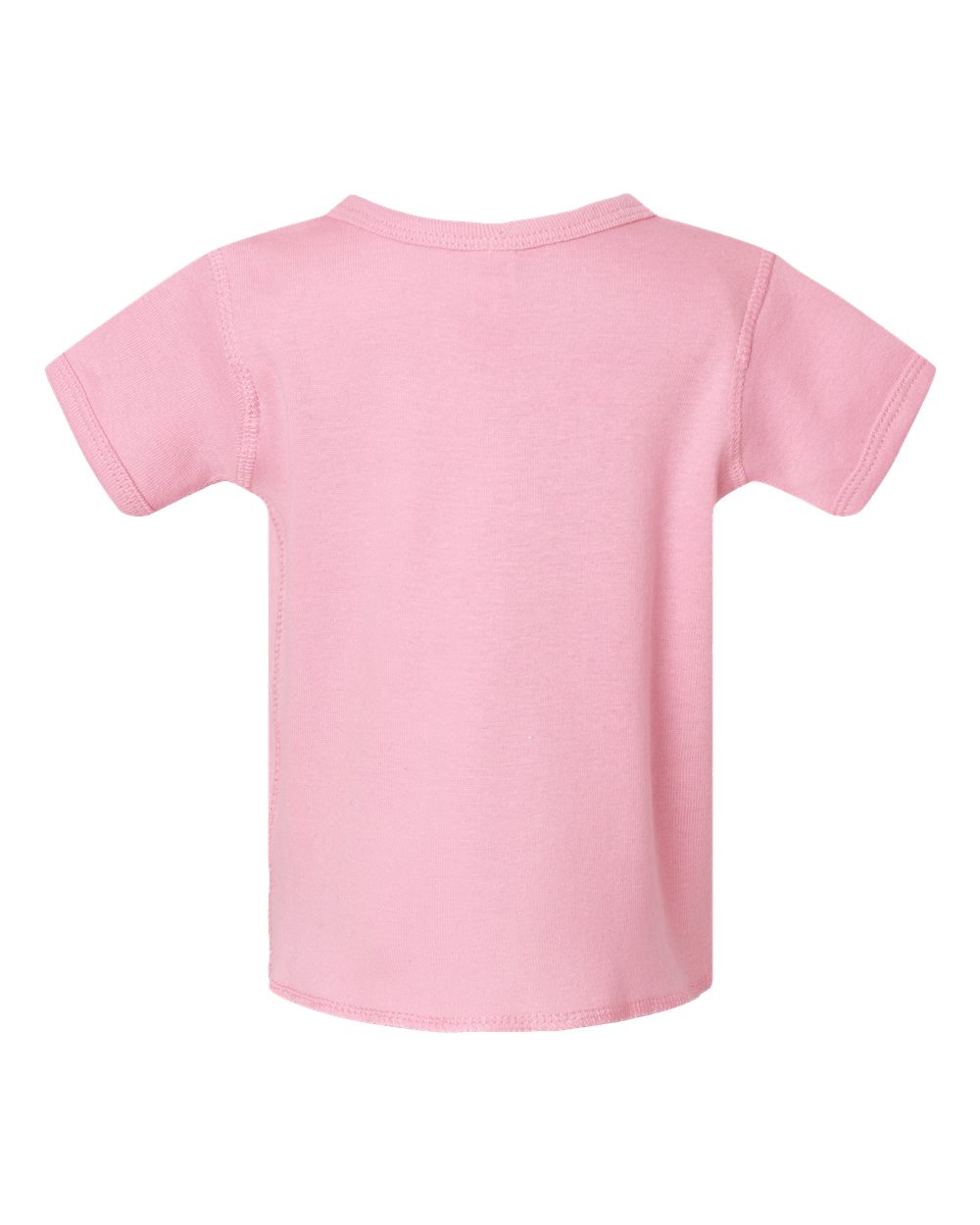 Rear View of Pink Infant Baby Rib Tee - 3400