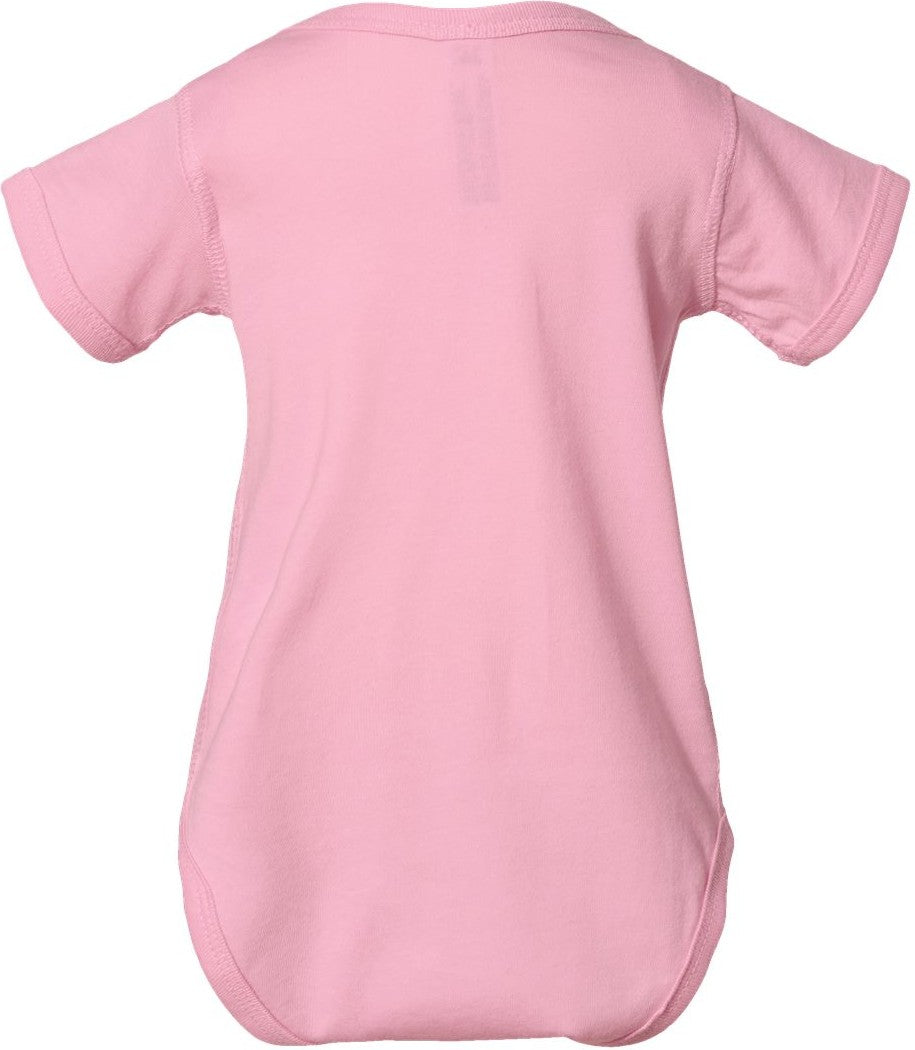 Rear View of Pink Infant Fine Jersey Bodysuit - 4424