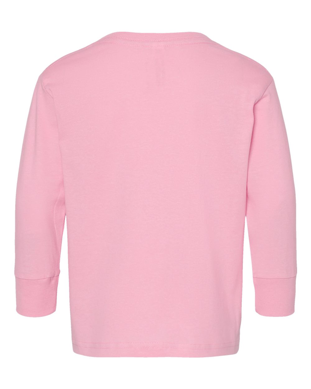 Rear View of Pink Toddler Fine Jersey Long Sleeve Tee - 3302