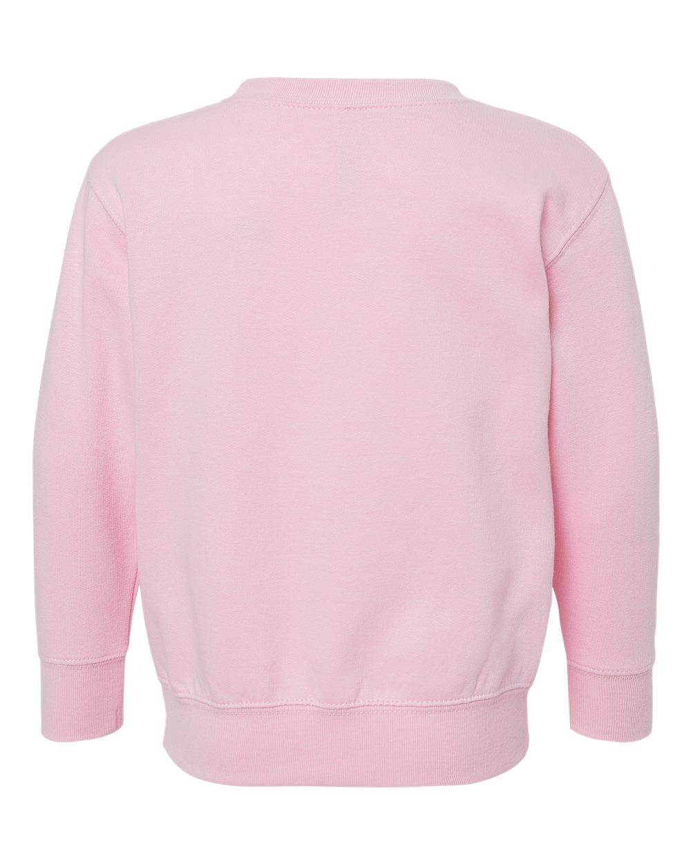 Rear View of Pink Toddler Fleece Crewneck Sweatshirt - 3317