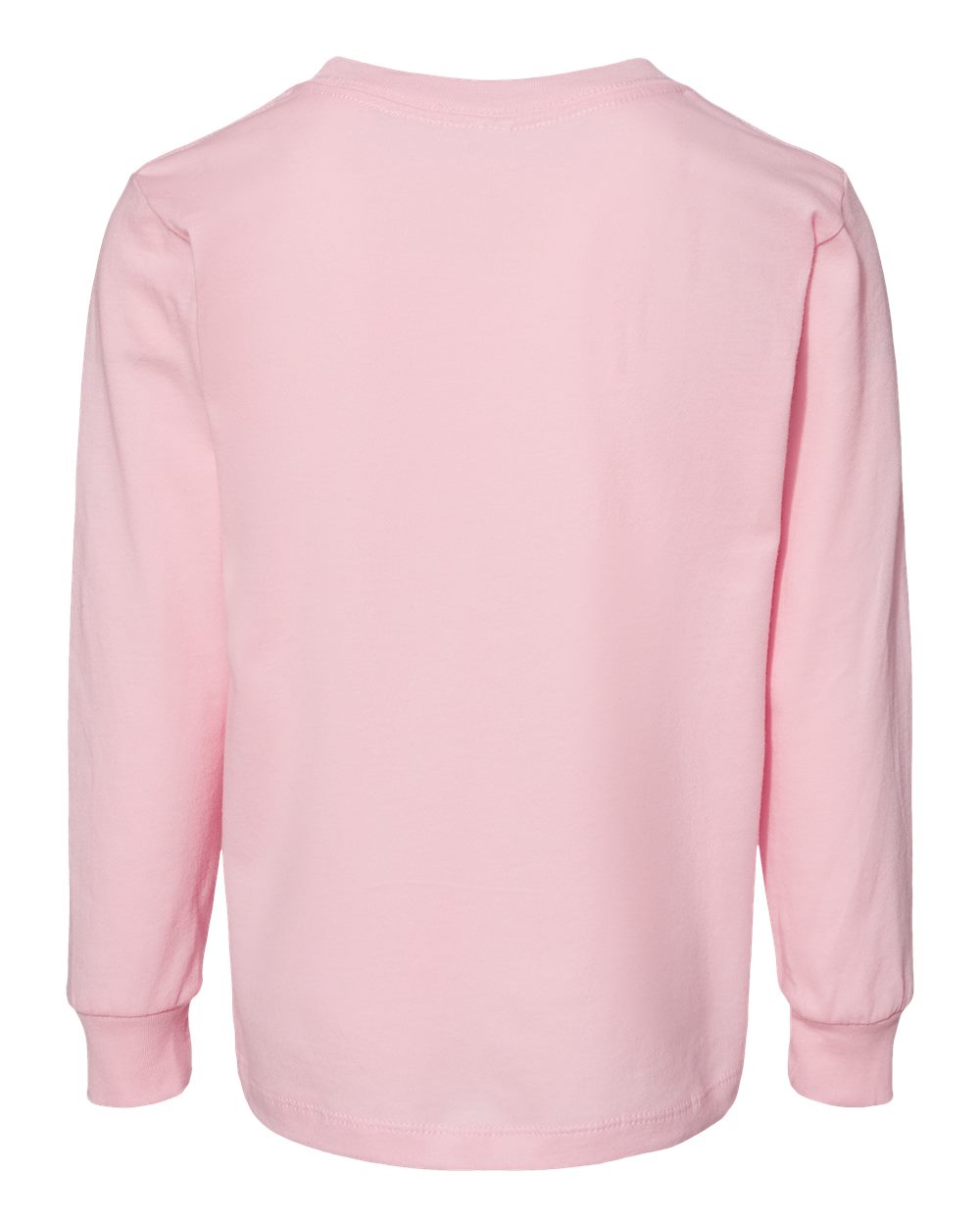 Rear View of Pink Toddler Jersey Long Sleeve Tee - 3501T