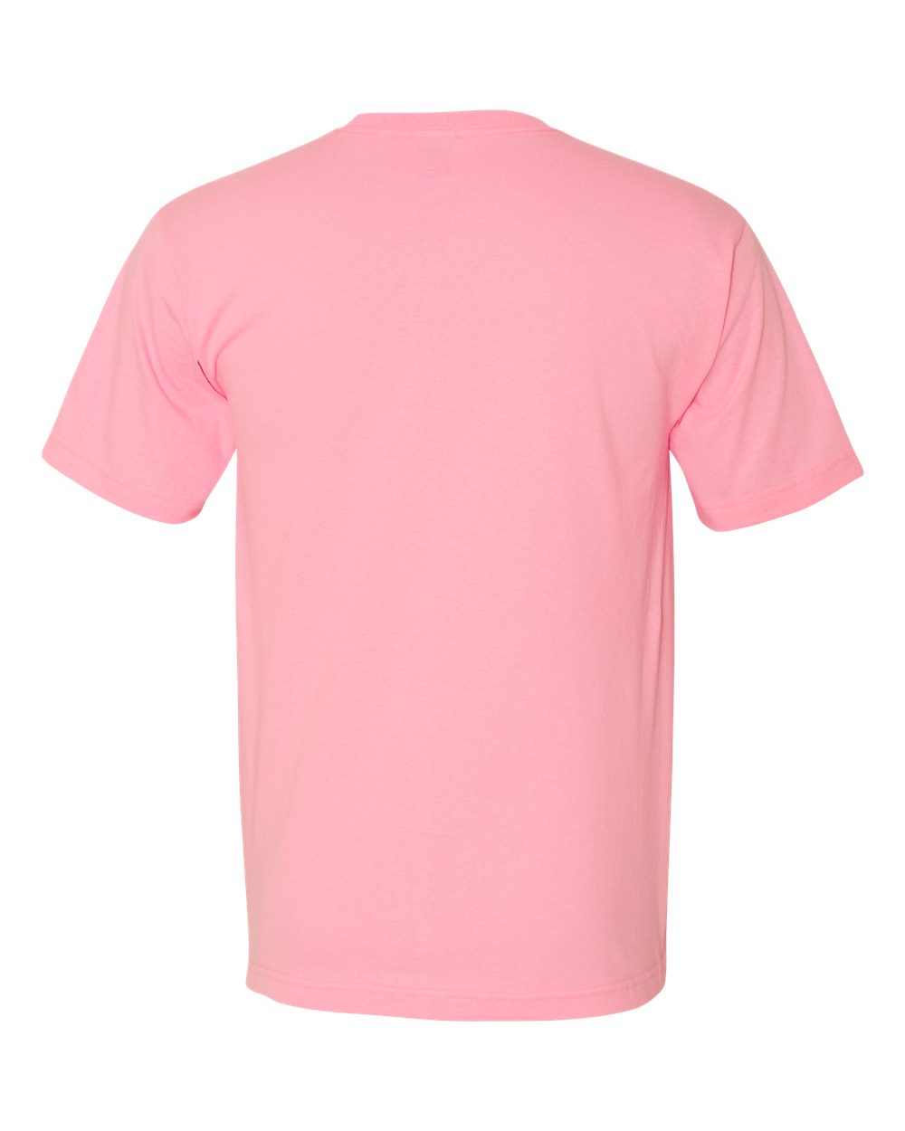 Rear View of Pink USA-Made Midweight T-Shirt - 5040