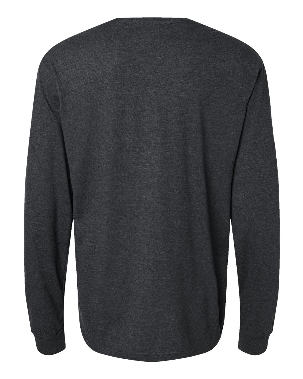 Rear View of Pitch Black Mist Softstyle® CVC Long Sleeve T-Shirt - 64440CVC
