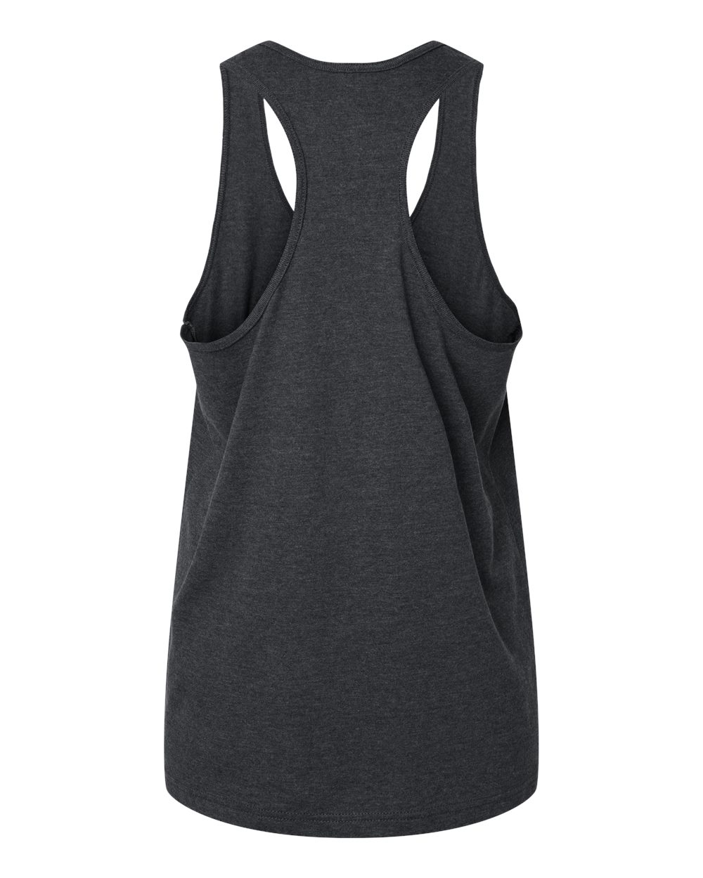 Rear View of Pitch Black Mist Softstyle® Women’s CVC Racerback Tank Top - 64220LCVC