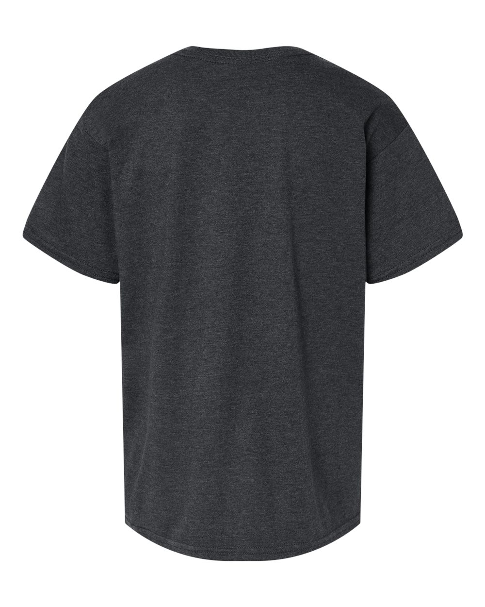 Rear View of Pitch Black Mist Softstyle® Youth CVC T-Shirt - 64000BCVC