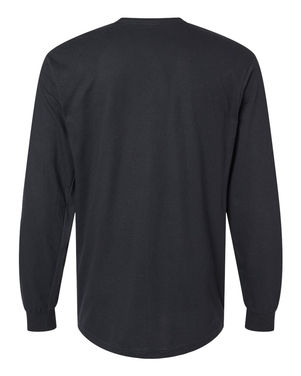 Rear View of Pitch Black Softstyle® CVC Long Sleeve T-Shirt - 64440CVC
