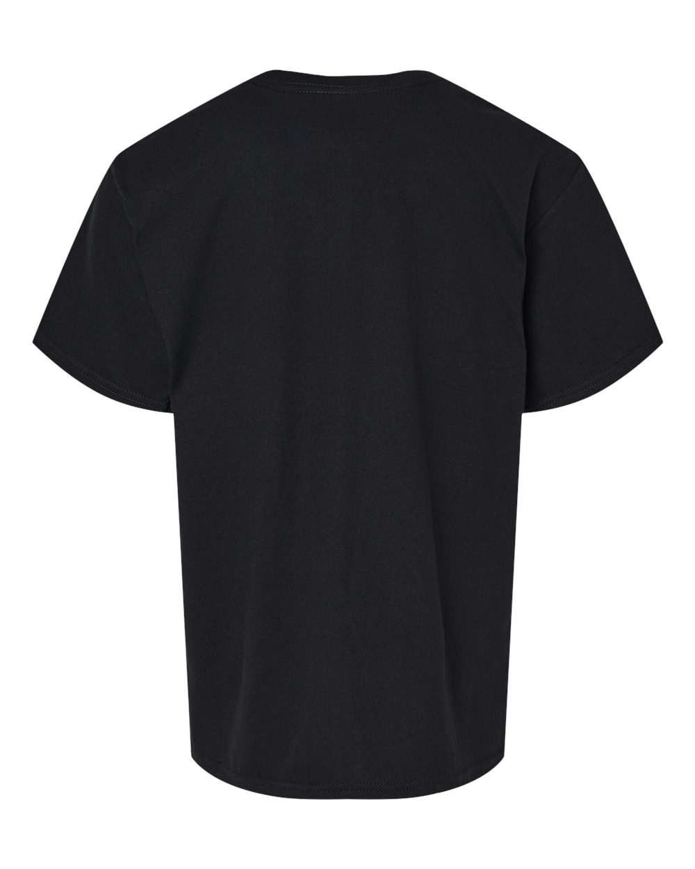 Rear View of Pitch Black Softstyle® Youth CVC T-Shirt - 64000BCVC
