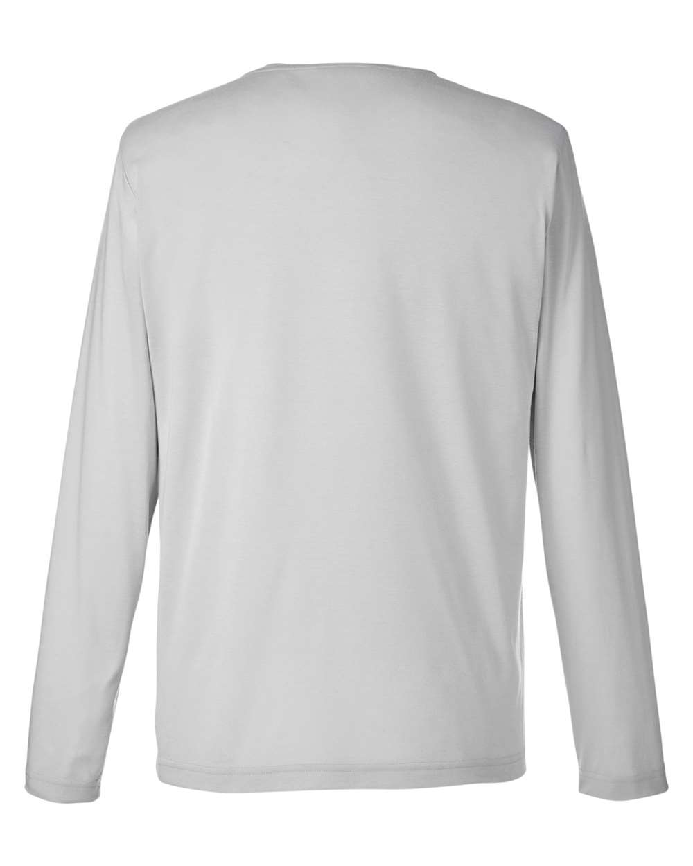 Rear View of Platinum Unisex Fusion ChromaSoft™ Performance Long Sleeve T-Shirt - CE111L