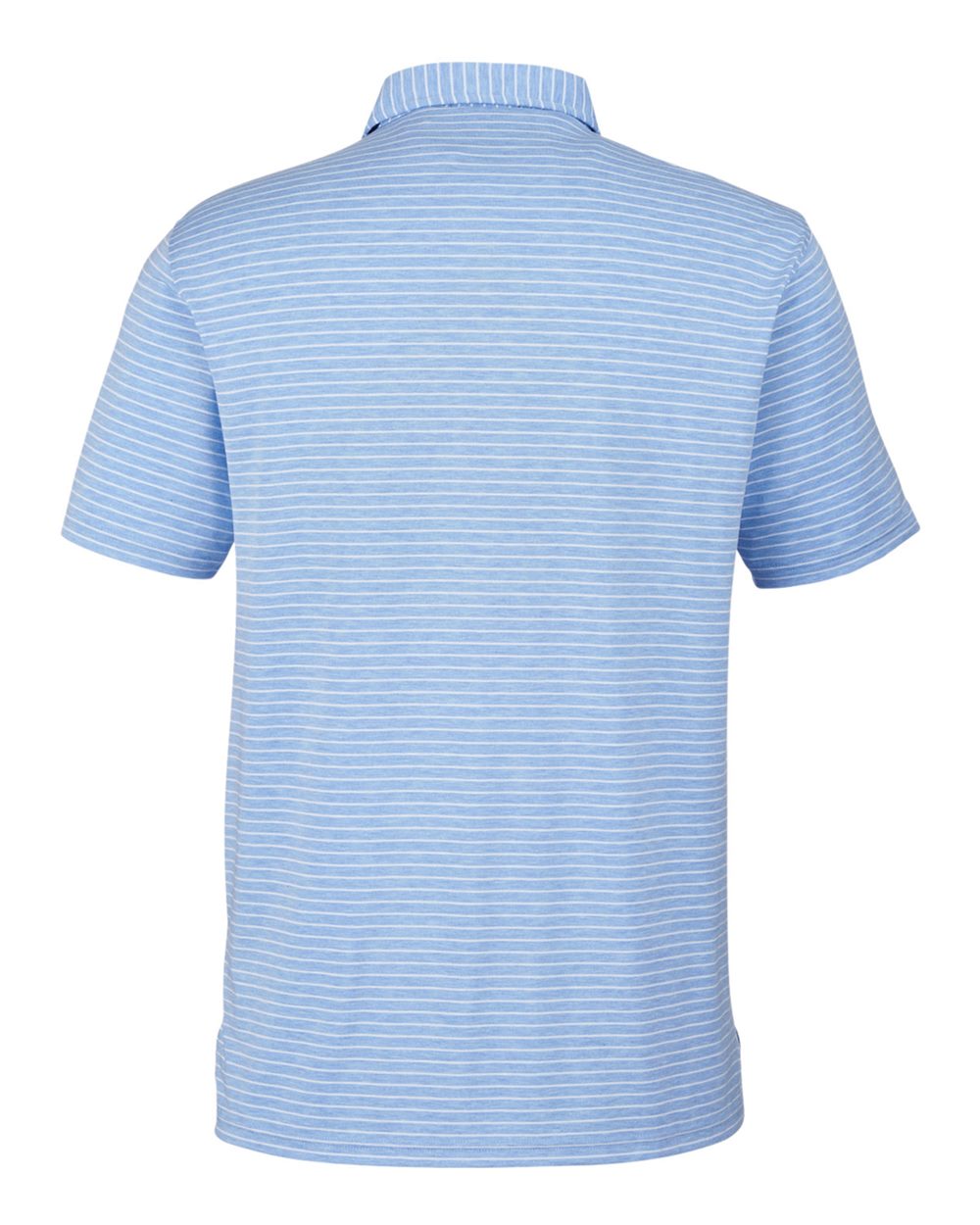Rear View of Polar Heather/ White Cloud Lightweight Polo Brookline Stripe - TM546Y