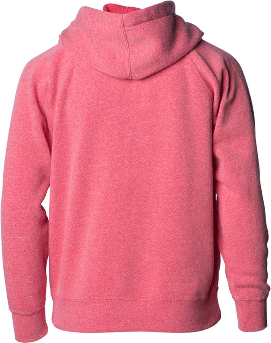 Rear View of Pomegranate Toddler Lightweight Special Blend Raglan Zip Hood - PRM10TSBZ