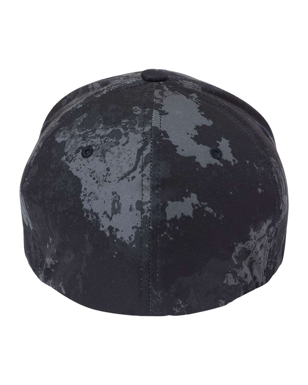 Rear View of Poseidon Black Cotton Blend Cap - 6277