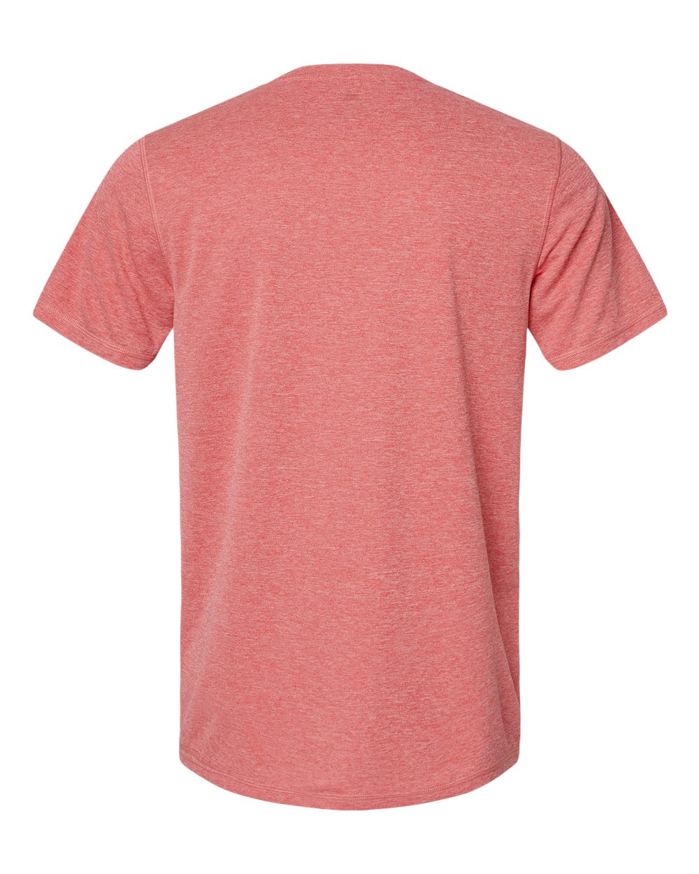 Rear View of Power Red Heather Sport T-Shirt - A376