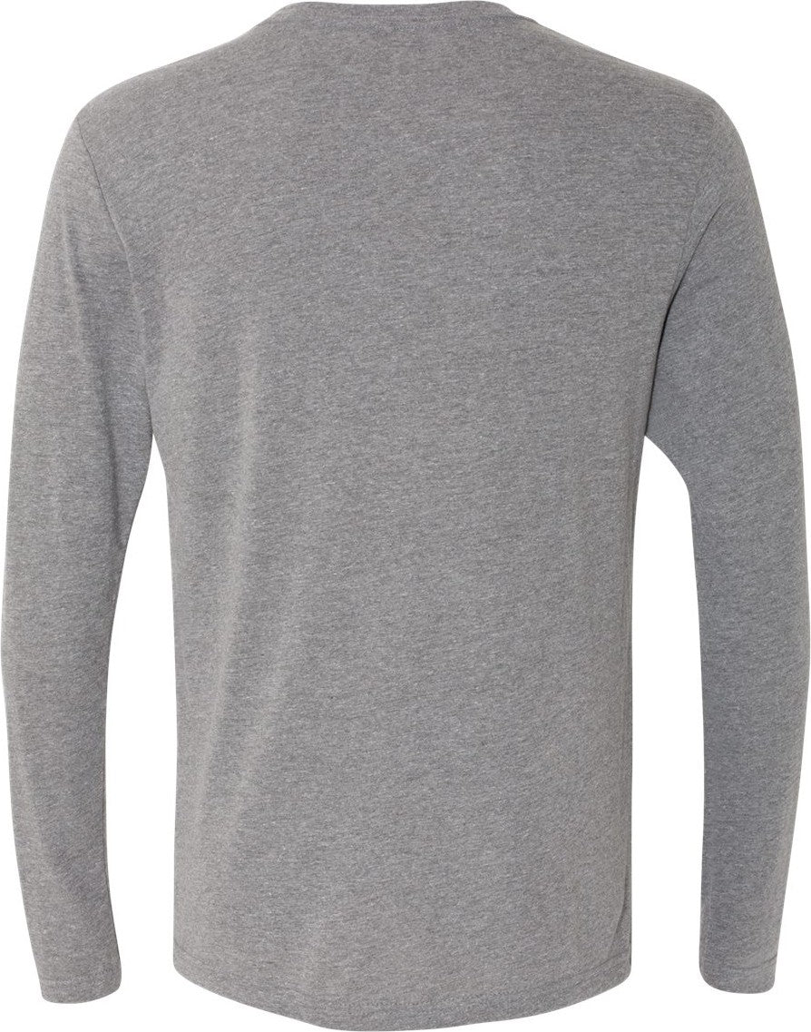Rear View of Premium Heather Triblend Long Sleeve T-Shirt - 6071
