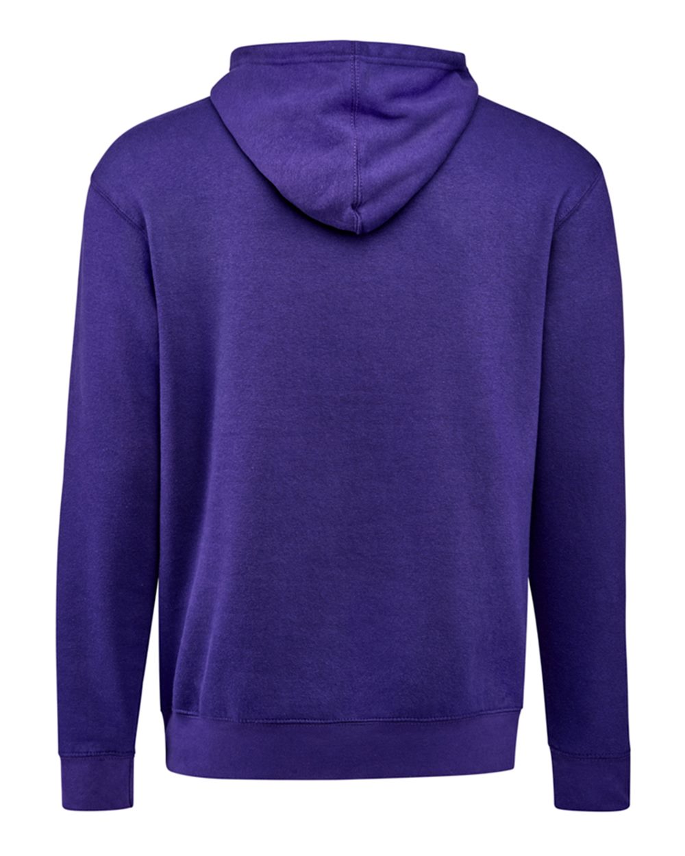 Rear View of Purple BTB Fleece Hooded Sweatshirt - 8720