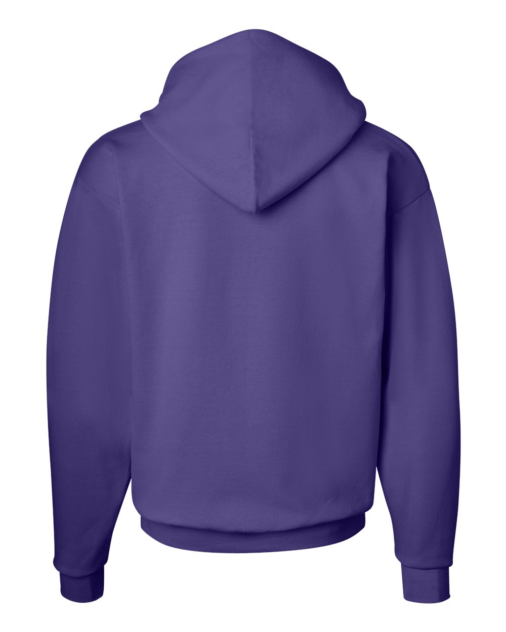 Rear View of Purple Ecosmart® Hooded Sweatshirt - P170
