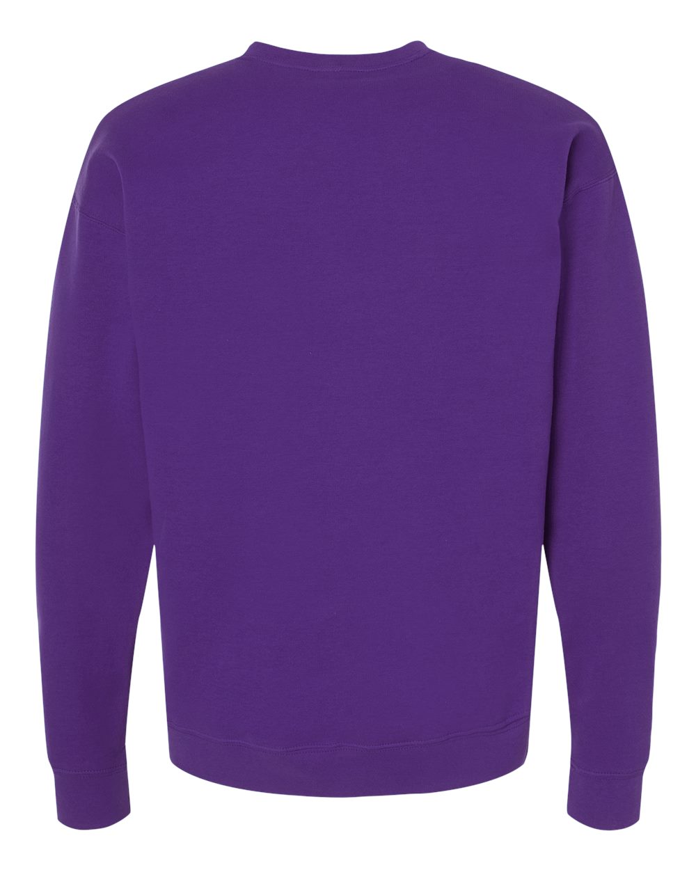 Rear View of Purple Fleece Crewneck Sweatshirt - 340