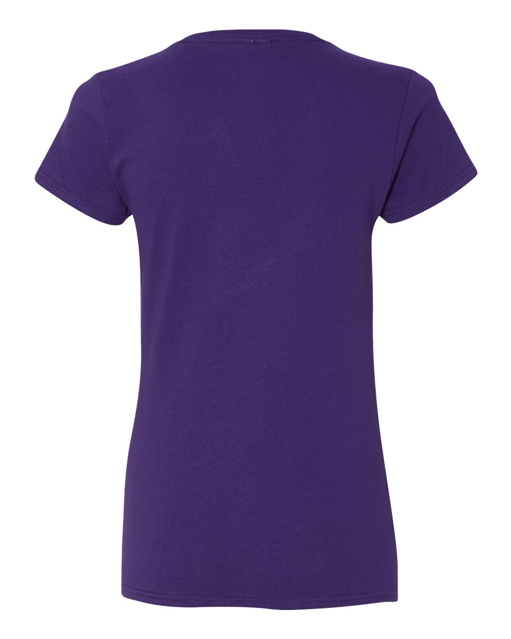 Rear View of Purple Heavy Cotton™ Women’s V-Neck T-Shirt - 5V00L