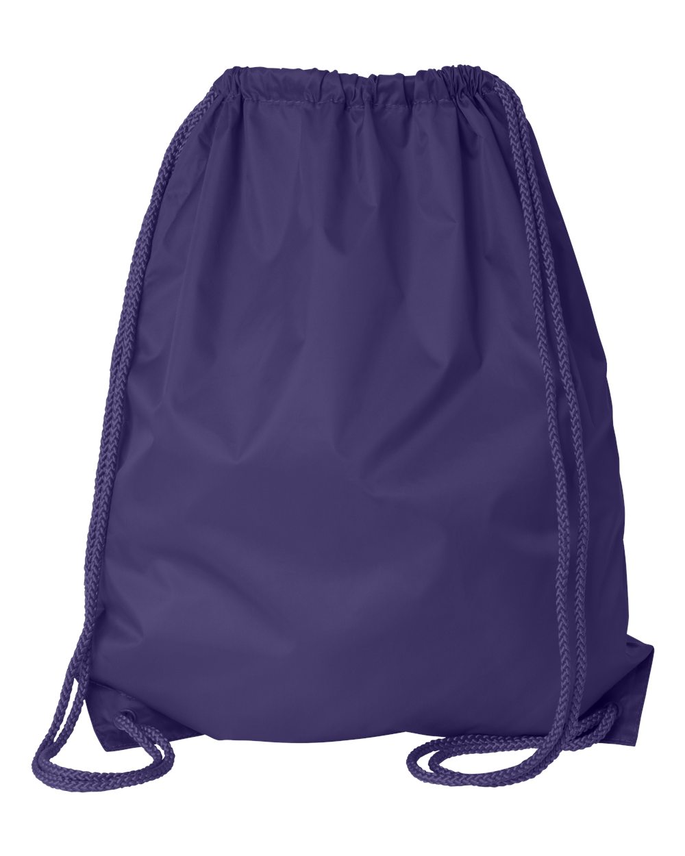 Rear View of Purple Large Drawstring Pack with DUROcord - 8882