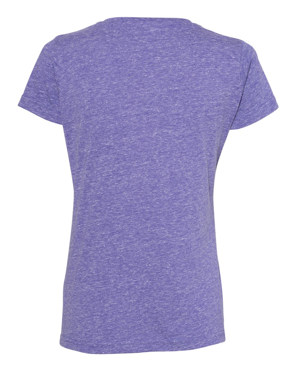 Rear View of Purple Melange Women's Harborside Mélange V-Neck Tee - 3591