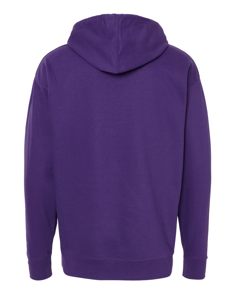Rear View of Purple Midweight Hooded Sweatshirt - SS4500