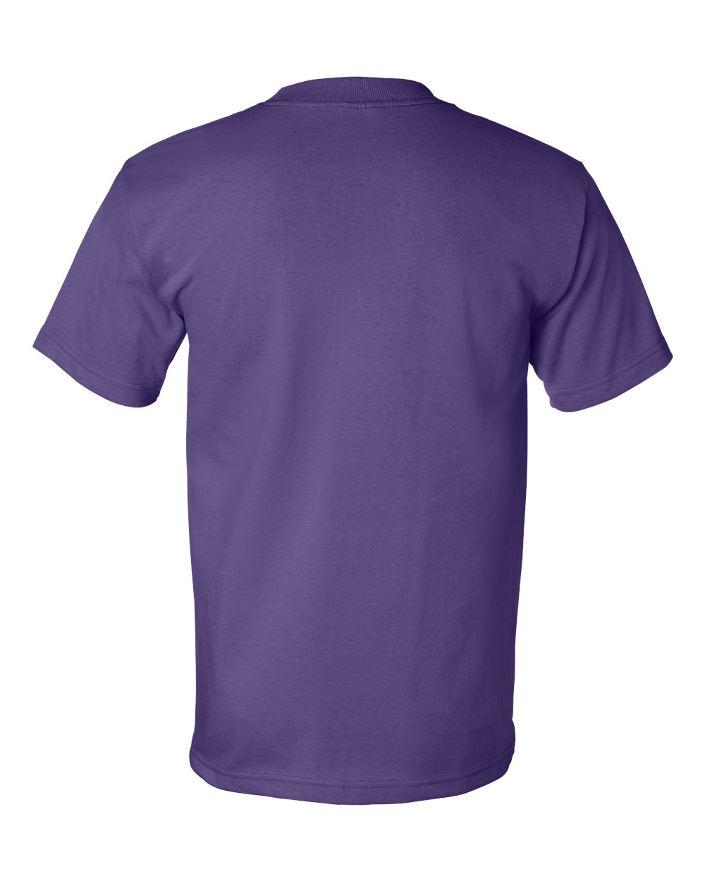 Rear View of Purple USA-Made Heavyweight T-Shirt - 5100