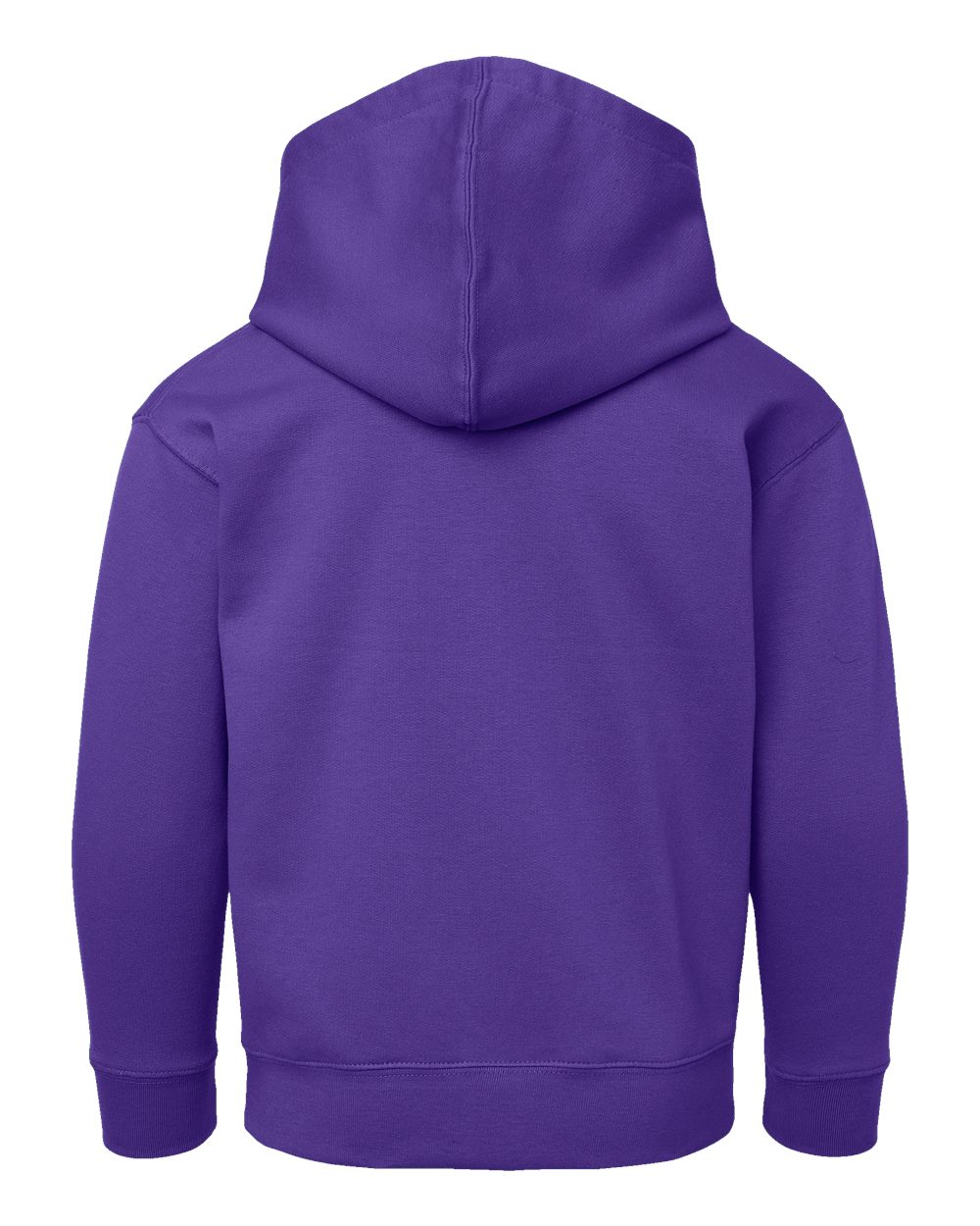 Rear View of Purple Youth Fleece Hoodie - 2296