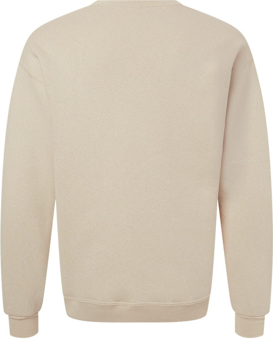 Rear View of Putty Rugged Crewneck Sweatshirt - C12MR