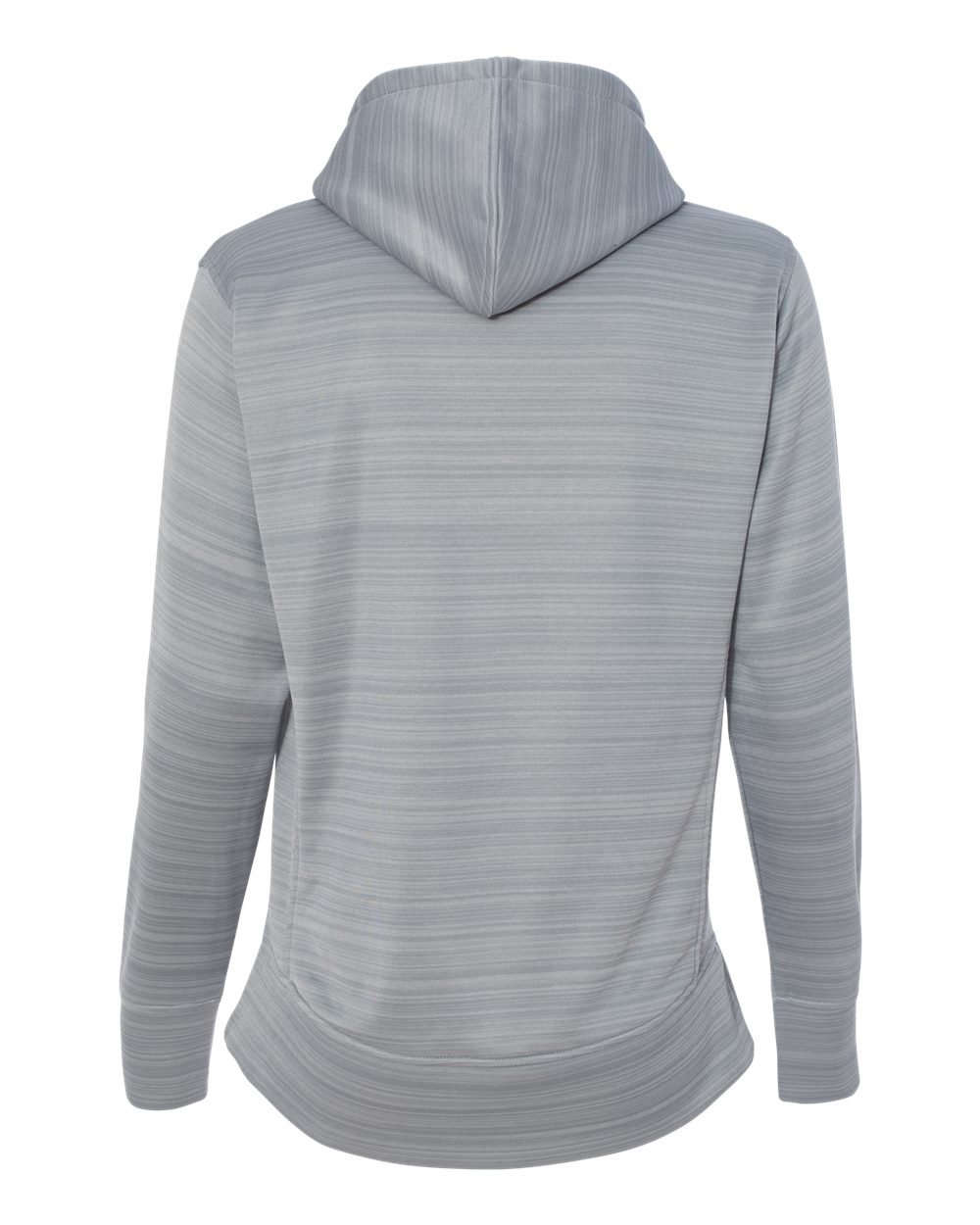 Rear View of Quarry Women's Odyssey Striped Performance Fleece Lapover Hooded Sweatshirt - 8662