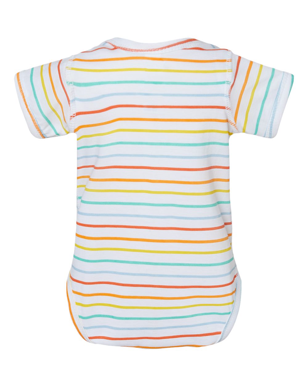 Rear View of Rainbow Stripe Infant Fine Jersey Bodysuit - 4424