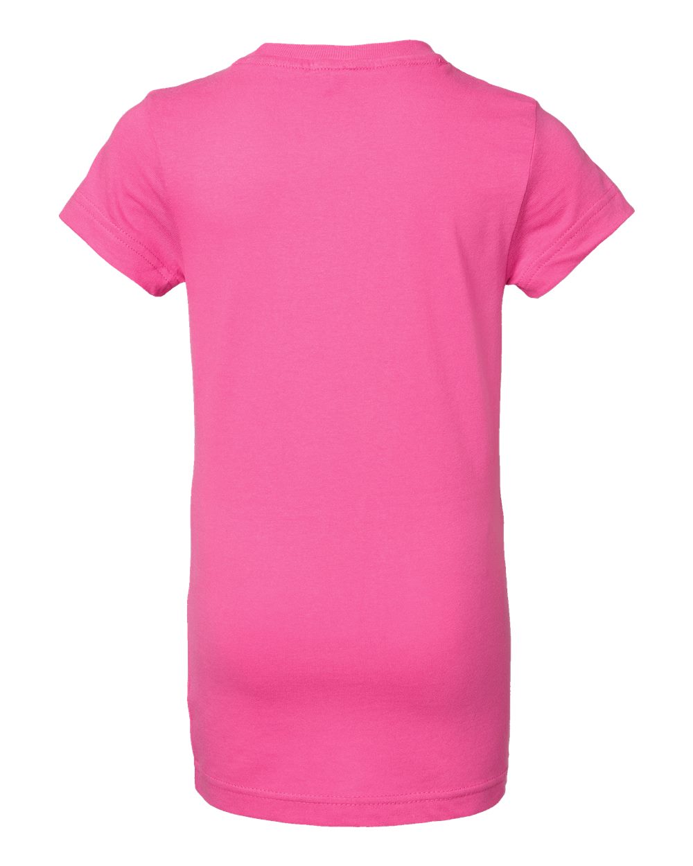 Rear View of Raspberry Girls' Fine Jersey Tee - 2616