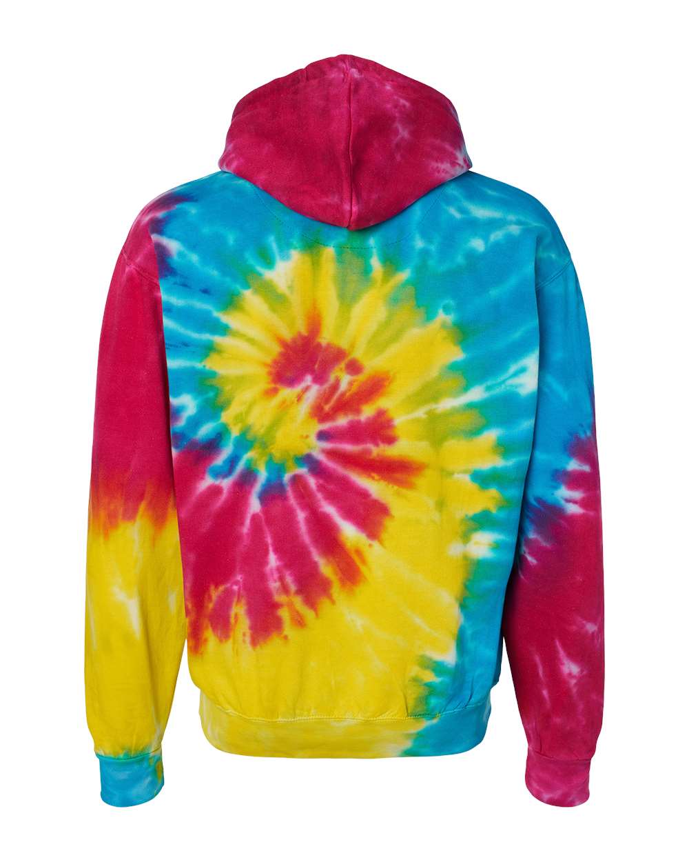 Rear View of Reactive Rainbow Youth Tie-Dyed Hooded Sweatshirt - 8777Y