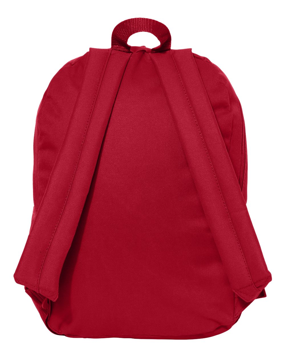 Rear View of Red 16" Basic Backpack - 7709