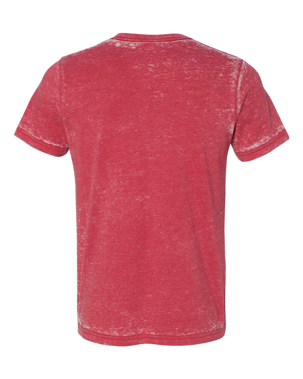 Rear View of Red Acid Wash Texture Tee - 3650
