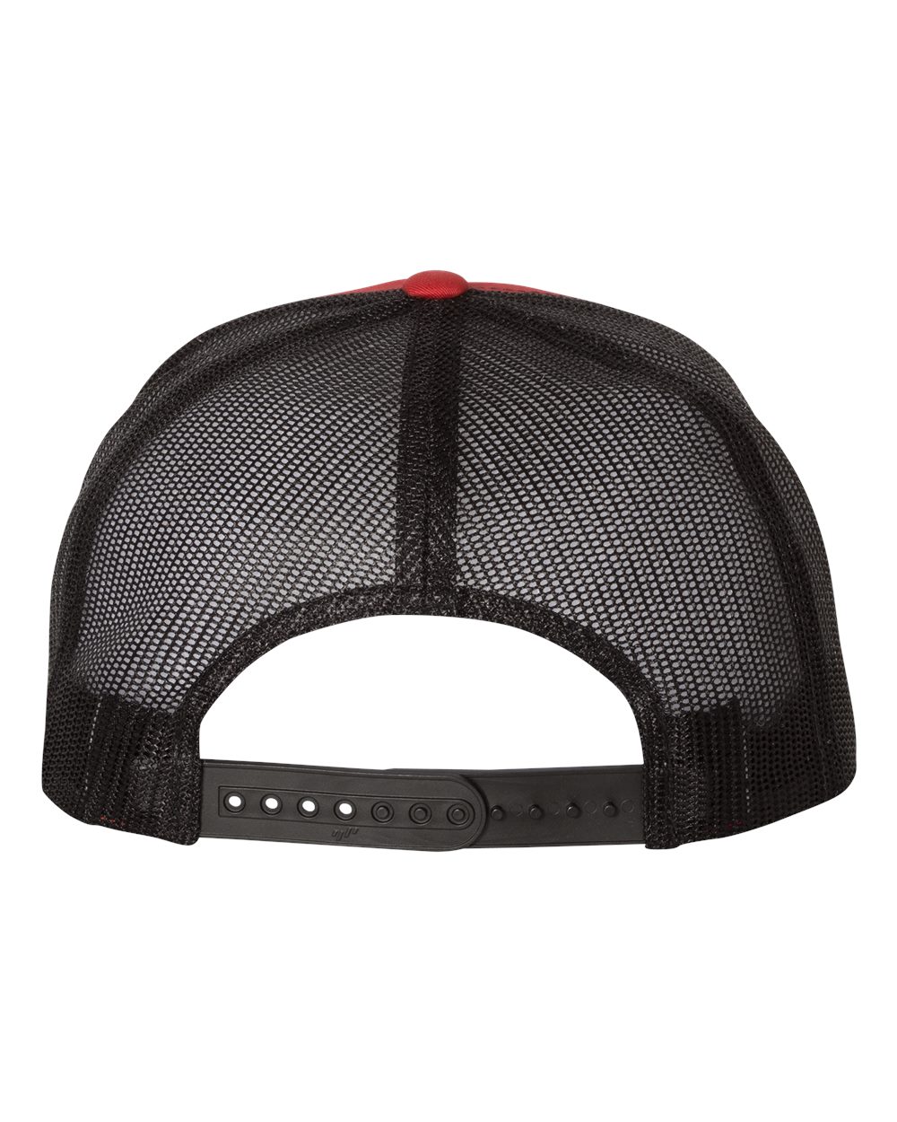 Rear View of Red/ Black Five-Panel Classic Trucker Cap - 6006