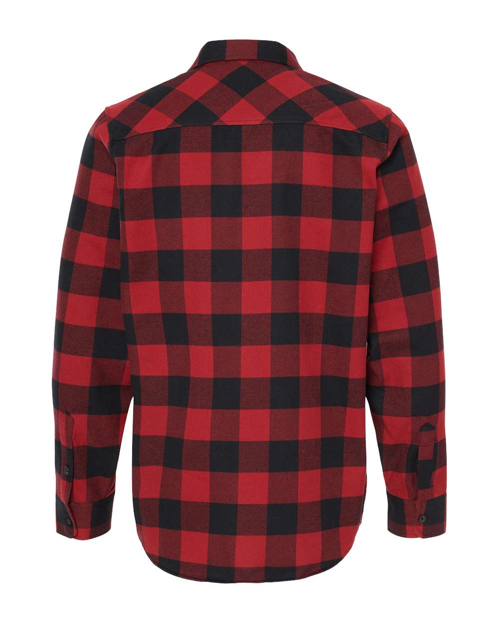 Rear View of Red/ Black Flannel Shirt - EXP50F