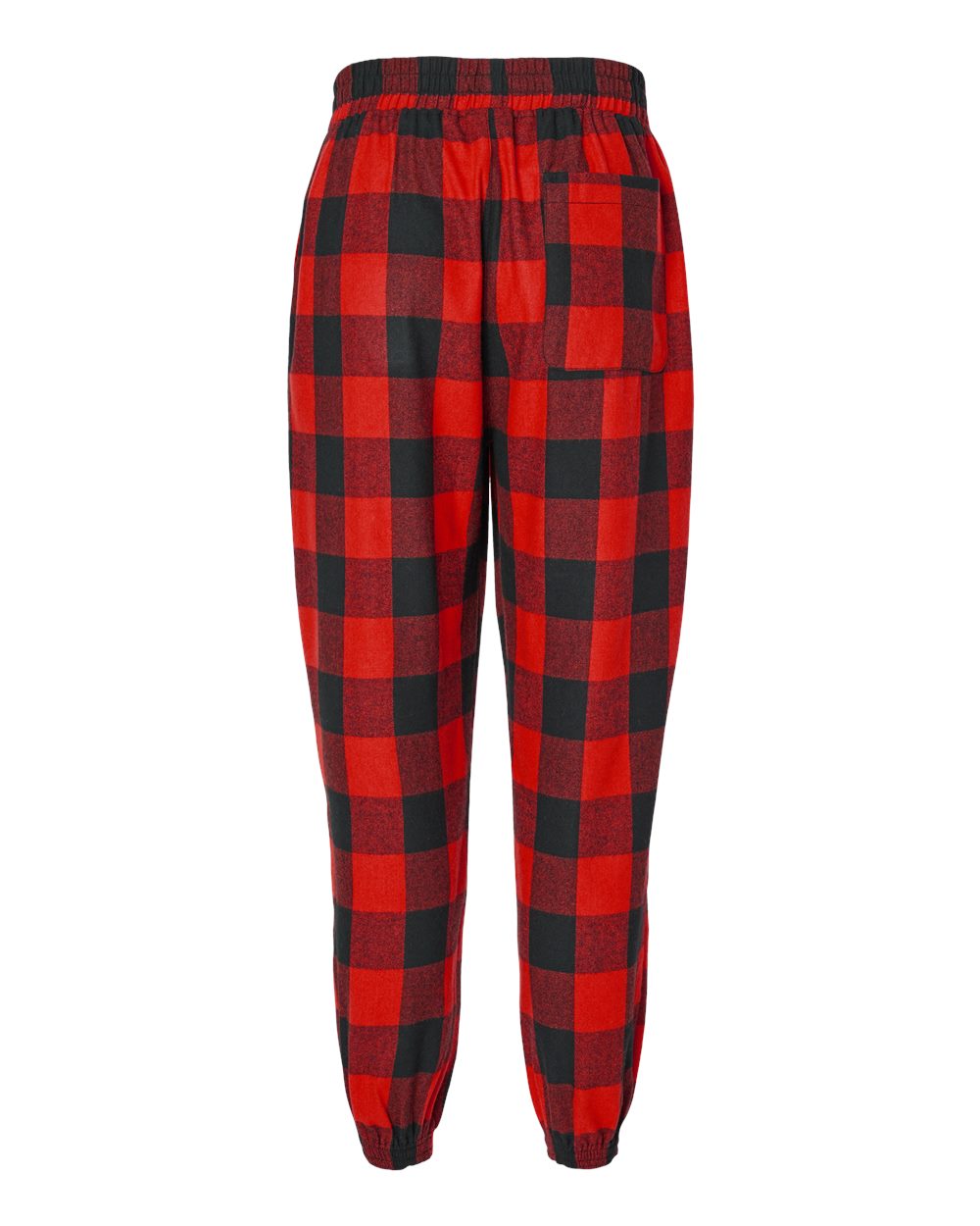 Rear View of Red/ Black Youth Flannel Joggers - 4810