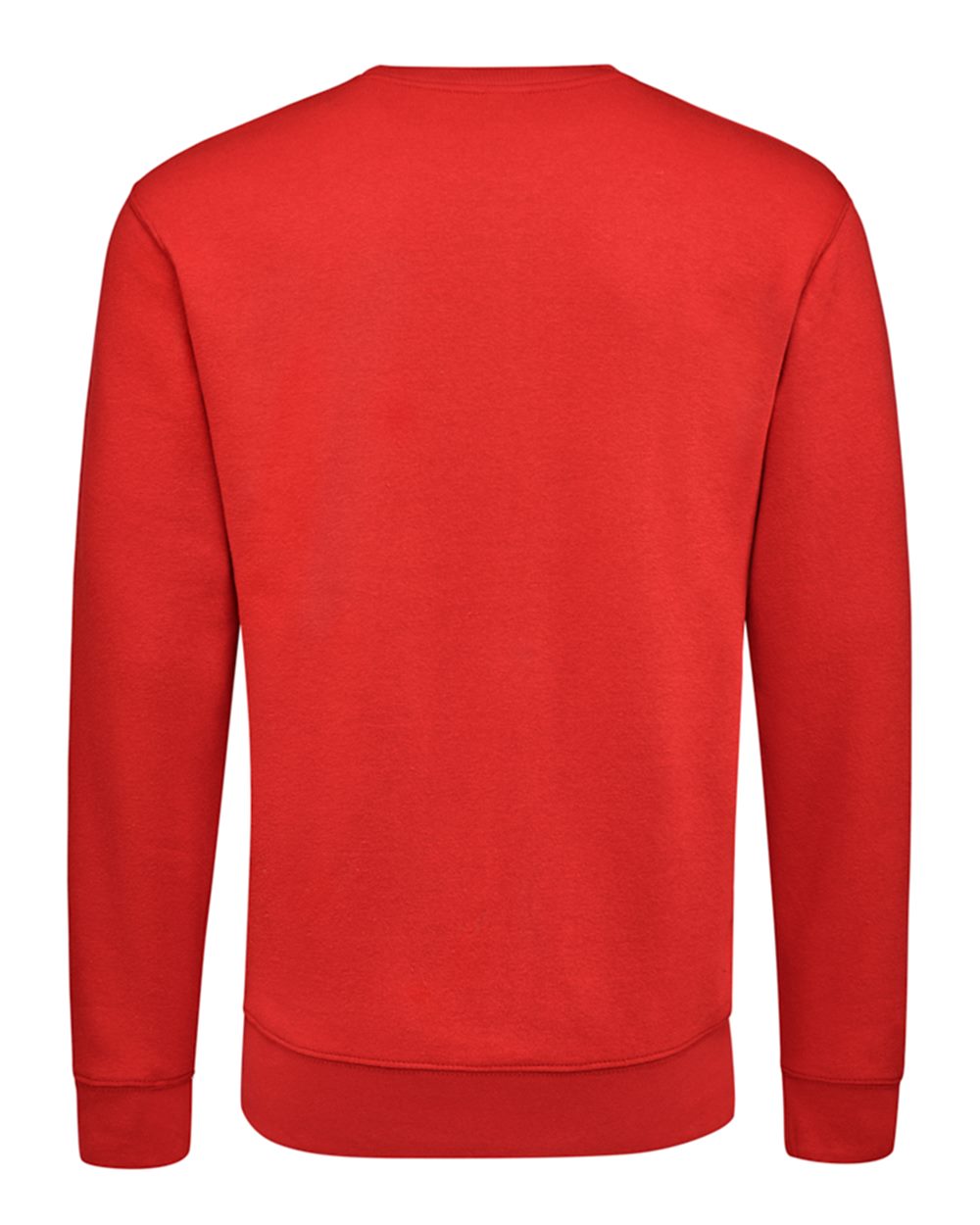 Rear View of Red BTB Fleece Crewneck Sweatshirt - 8721