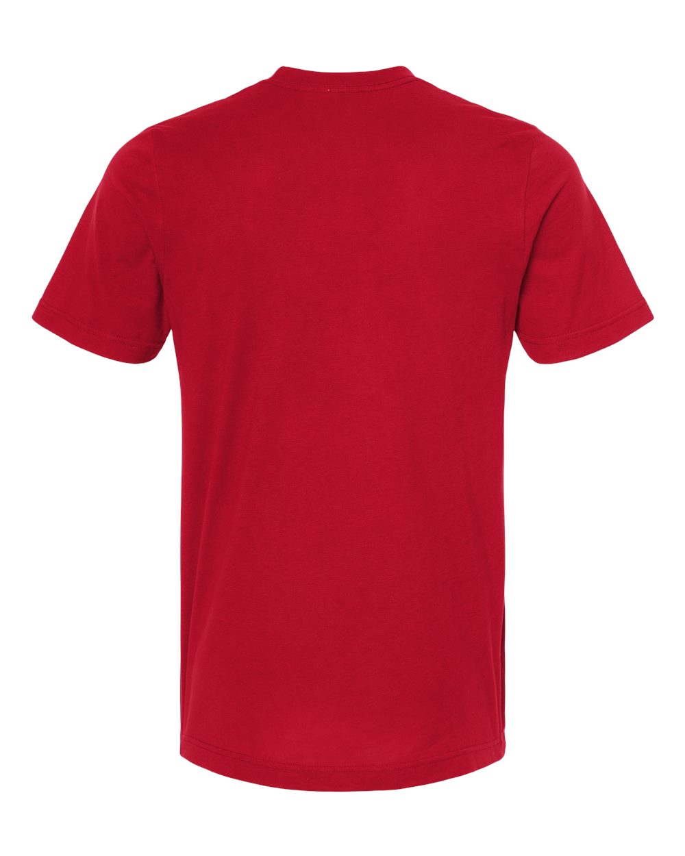 Rear View of Red Combed Cotton T-Shirt - 602