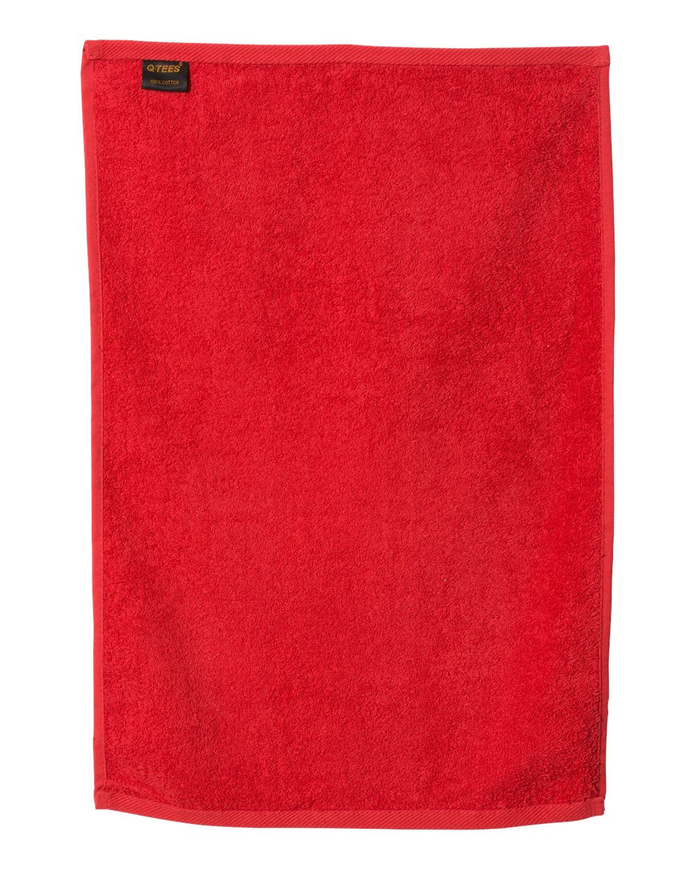 Rear View of Red Deluxe Hemmed Hand Towel - T300