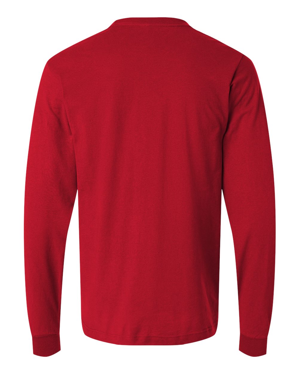 Rear View of Red Fine Jersey Long Sleeve T-Shirt - 202LS