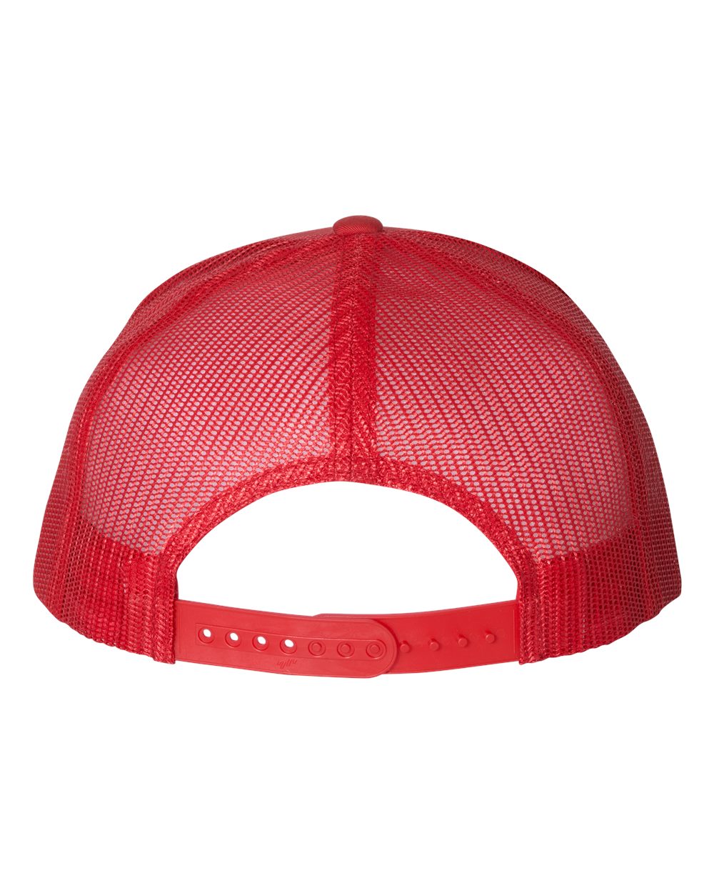 Rear View of Red Five-Panel Classic Trucker Cap - 6006