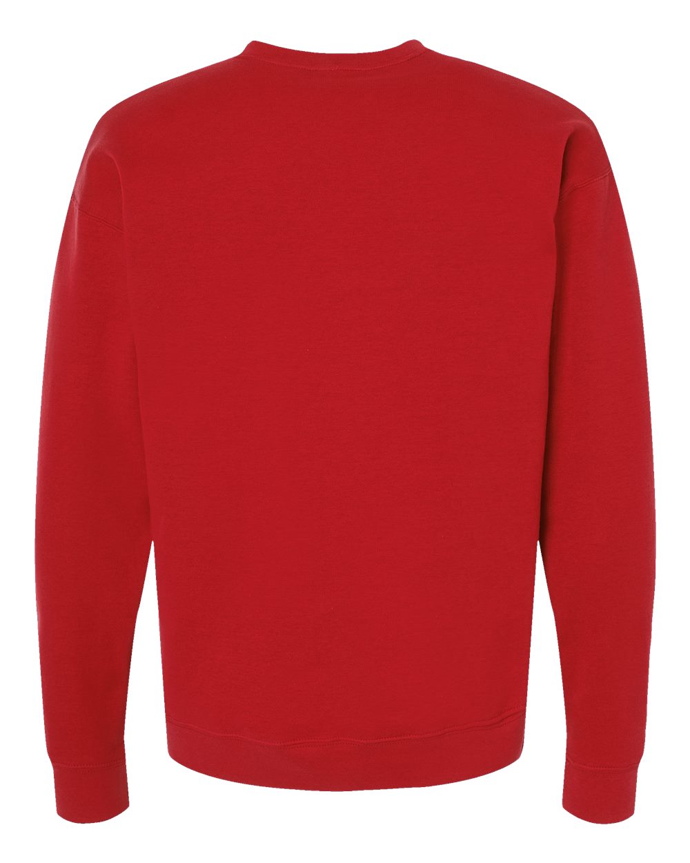 Rear View of Red Fleece Crewneck Sweatshirt - 340